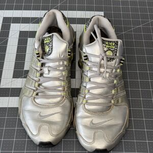 Y2K Nike Shox NZ Mens 12 Silver Neon Yellow 378341 015 Gym Streetwear Running‎
